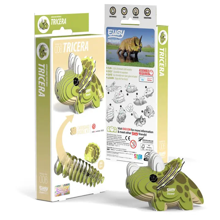 Eugy 3D Wood Puzzle: Tricera