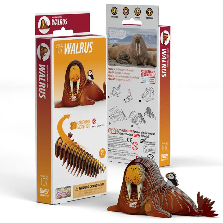 Eugy 3D Wood Puzzle: Walrus