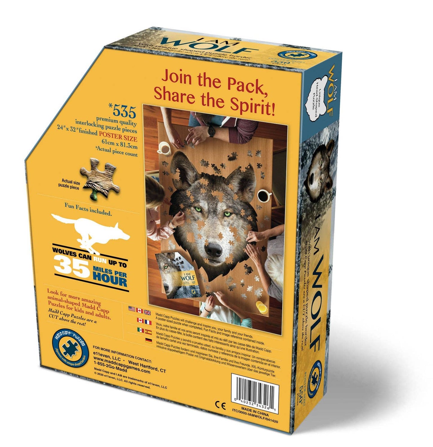 I AM Wolf - Shaped 550pc
