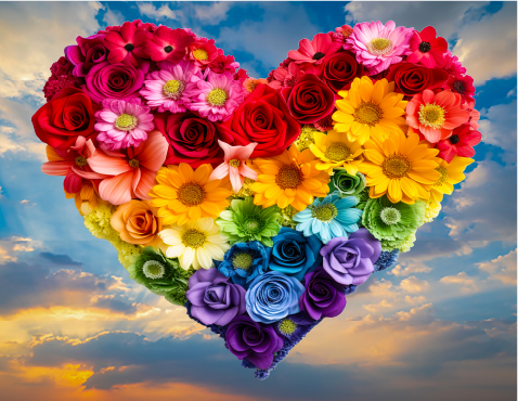 Heart Bouquet 67pc