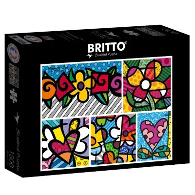 Romero Britto Collage Hearts Flowers 1500pc