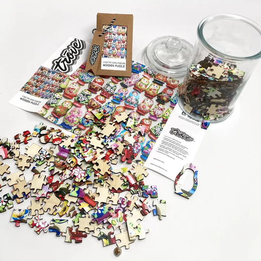 Wooden Puzzle in Jar: Nesting Dolls 250pc