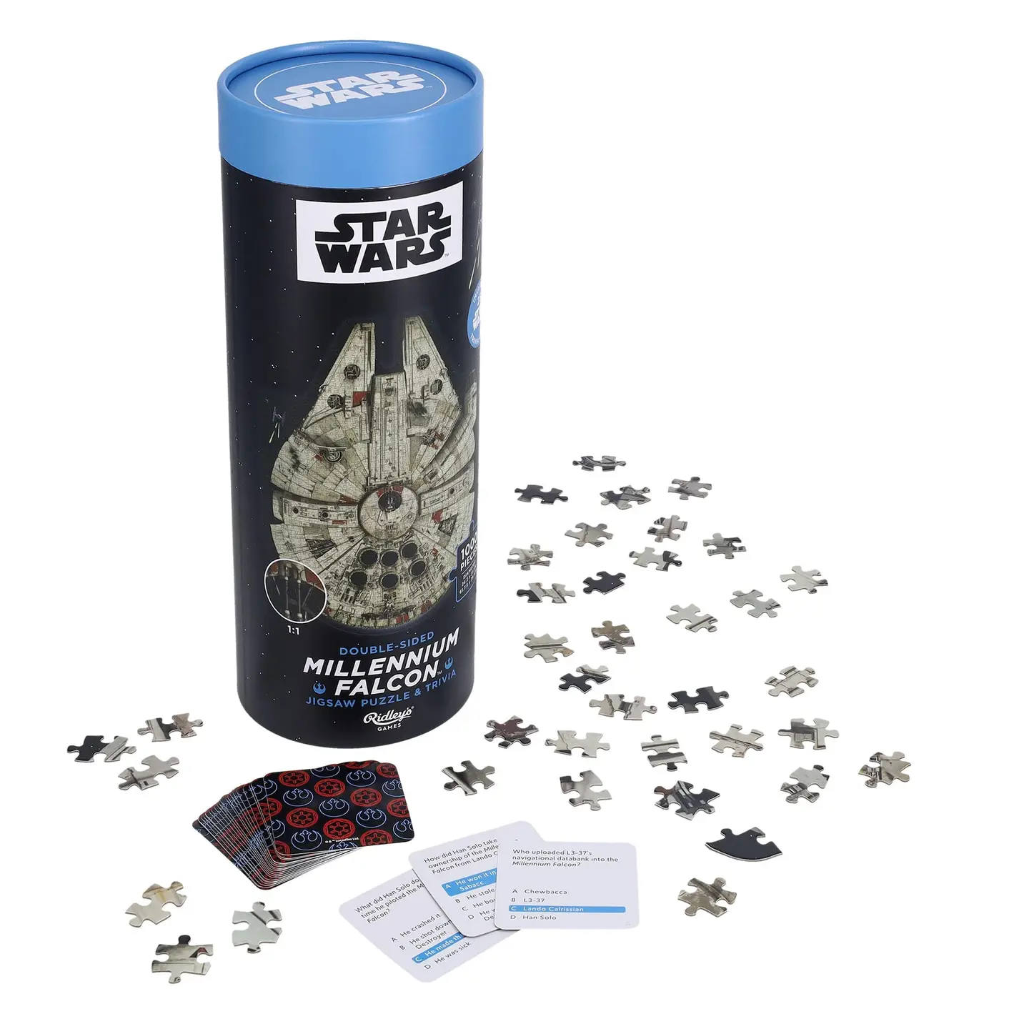 Star Wars Millennium Falcon Puzzle & Trivia Double-Sided (Tube) 1000pc