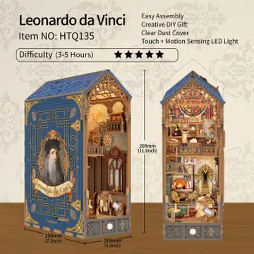 Book Nook: Leonardo Da Vinci w/Dust Cover