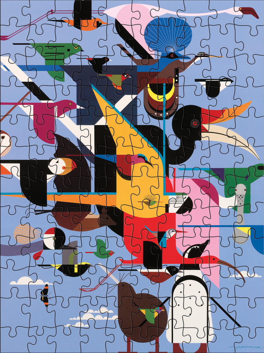 Charley Harper Double-Sided Jigsaw Puzzle Set 2x120pc