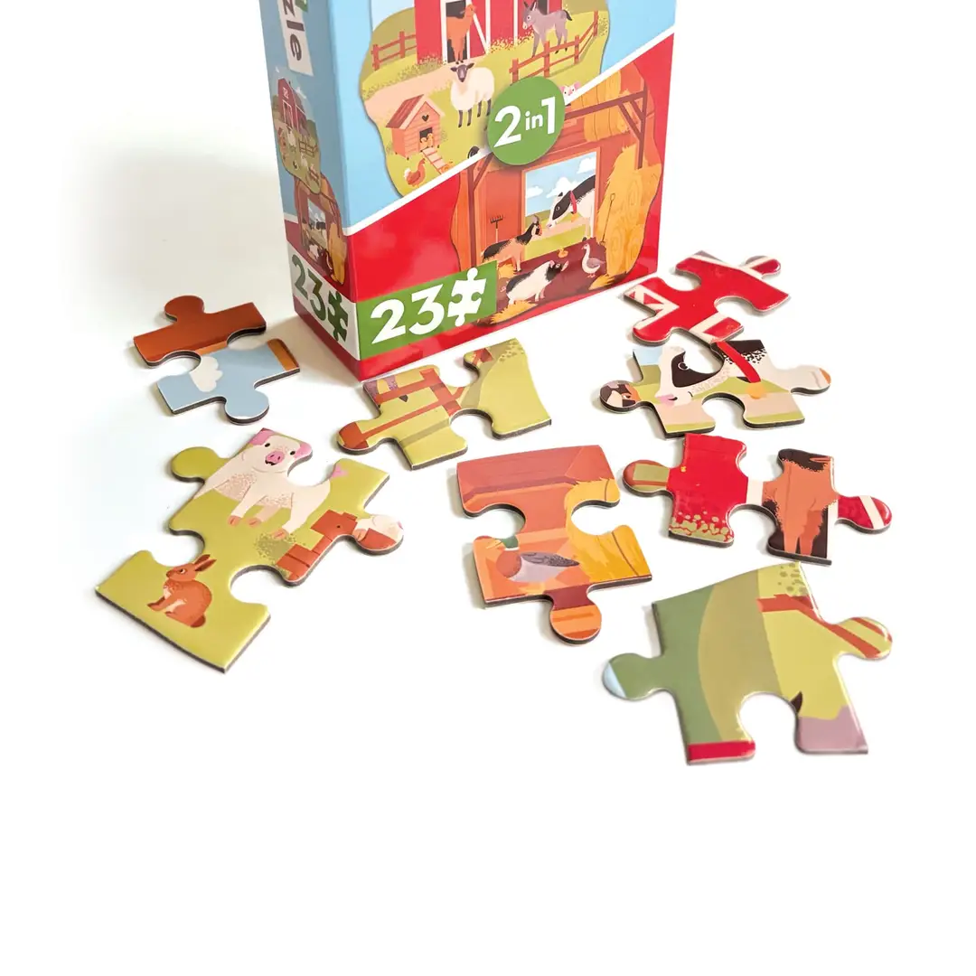 Double-sided Mini Puzzle: Farm 23pc