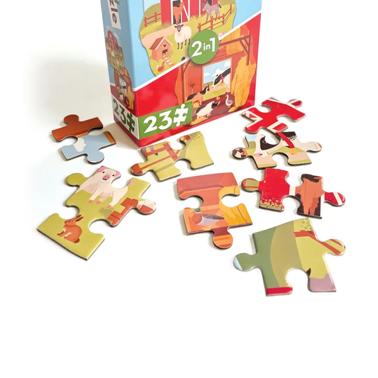 Double-sided Mini Puzzle: Farm 23pc