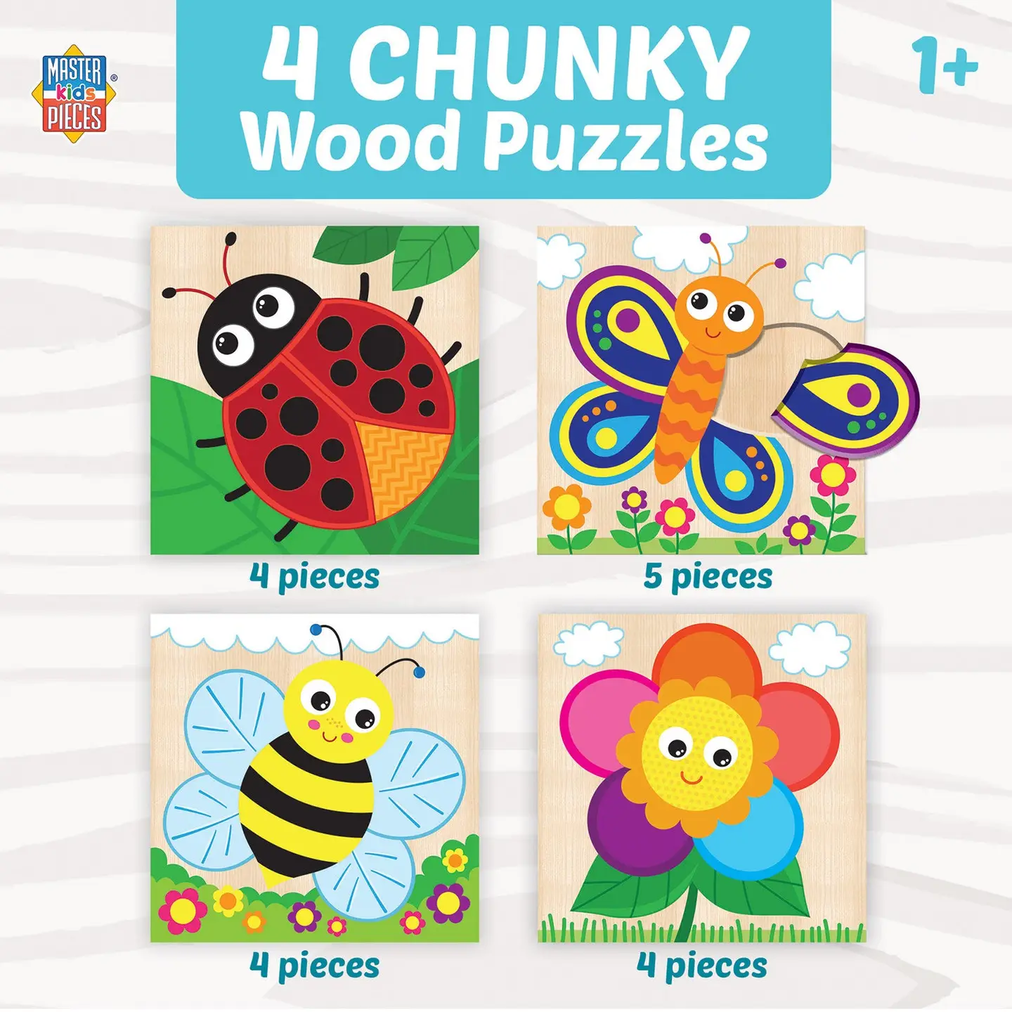 Garden Chunky Wood Puzzles 4-pack