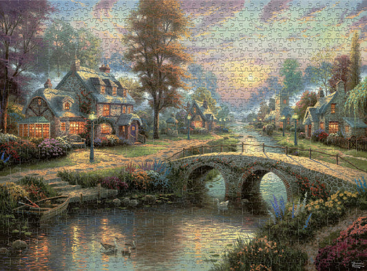 Thomas Kinkade: Sunset on Lamplight Lane 1000pc