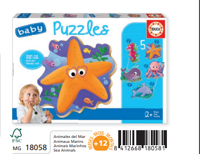 Sea Animals Baby Puzzle 5x1pc