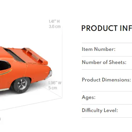 Metal Earth 1969 Pontiac GTO Judge