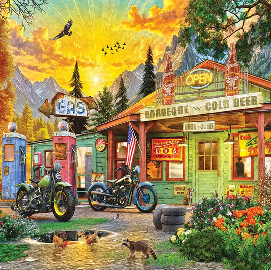 Sunset Mountain Gas Station 1000pc