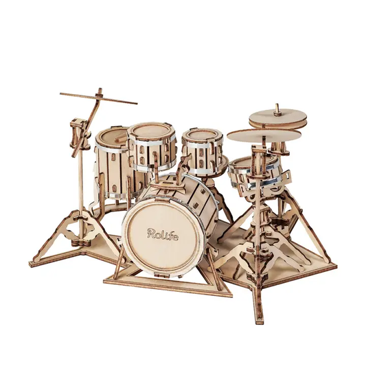 3D Wooden Model: Drum Kit