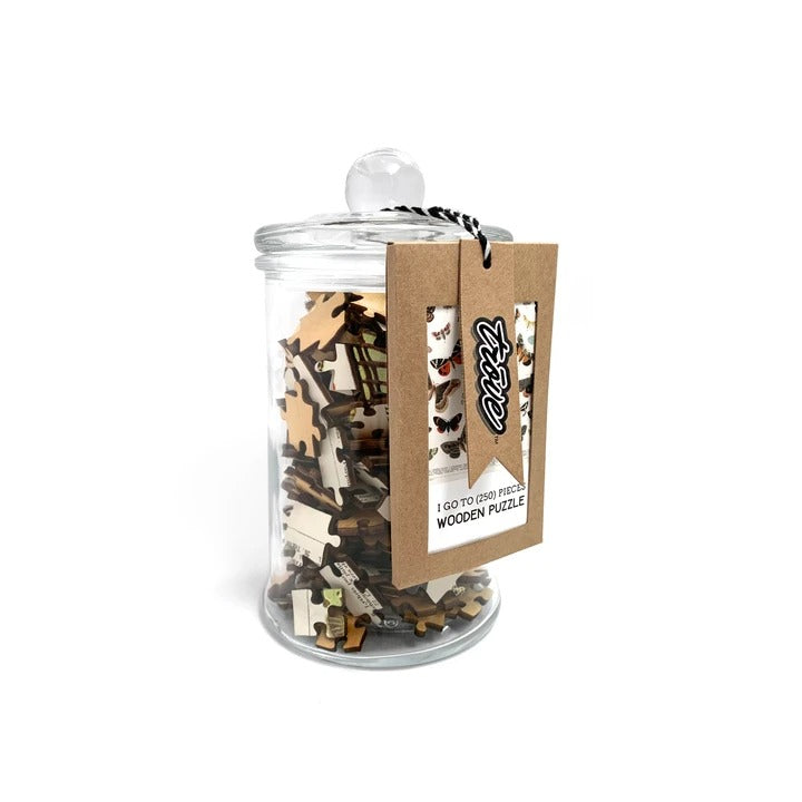 Wooden Puzzle in Jar: Moths and Butterflies 250pc