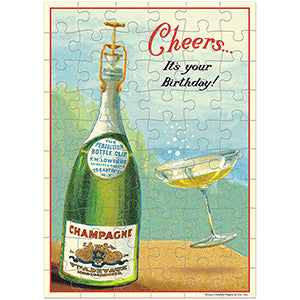 Happy Birthday Champagne Puzzle Greeting Card 60pc