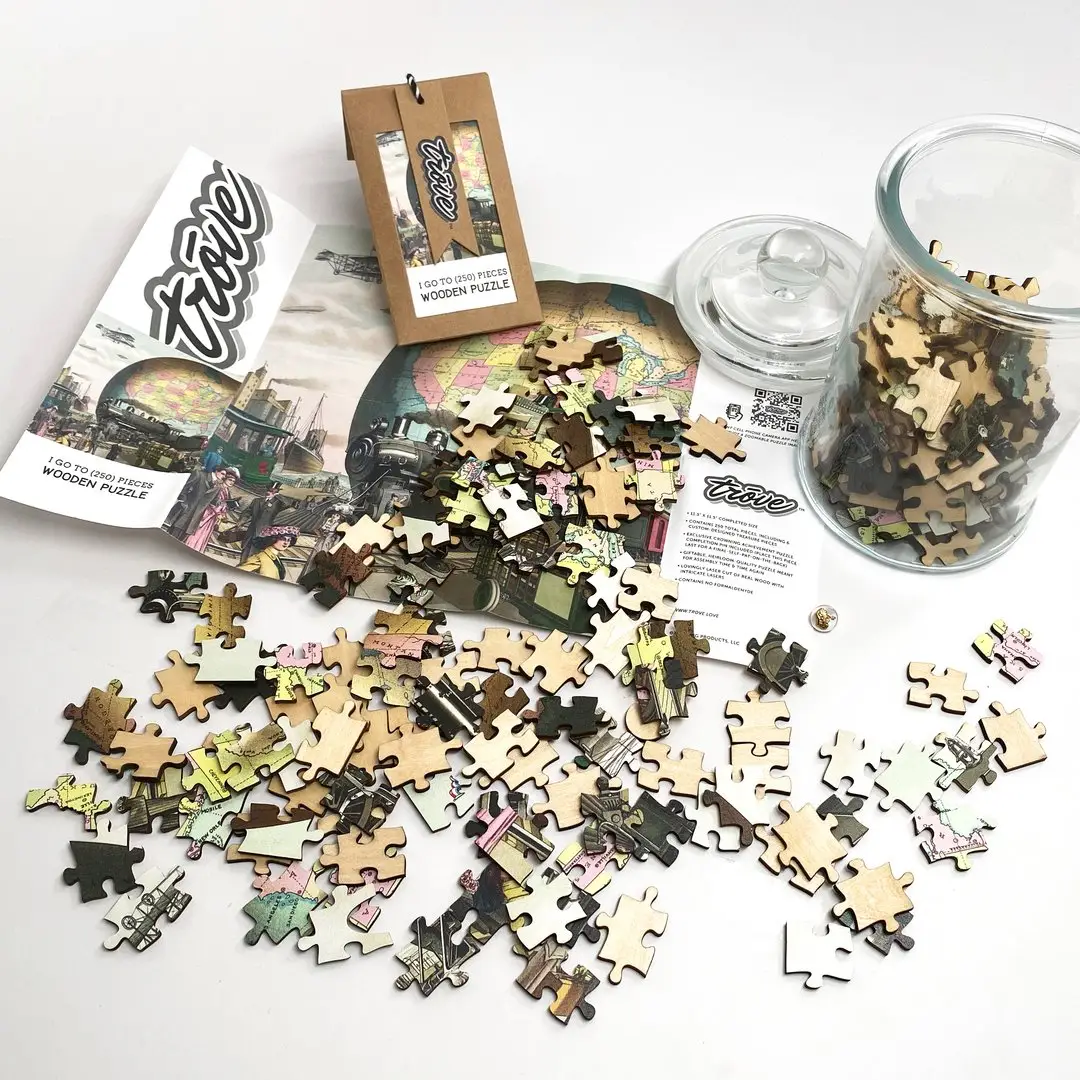 Wooden Puzzle in Jar: 20th Century Transport 250pc