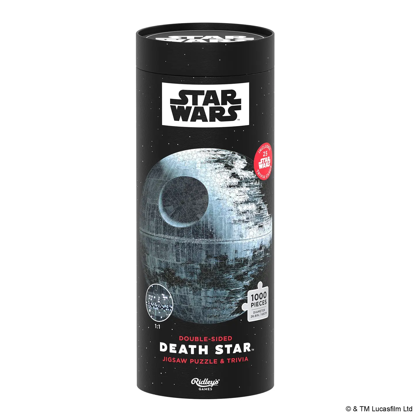 Star Wars Death Star Puzzle & Trivia Double-Sided (Tube) 1000pc