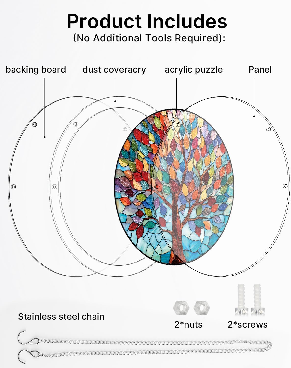 Acrylic Jigsaw: Tree of Radiant Glass 83pc