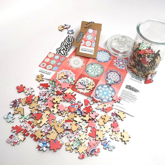 Wooden Puzzle in Jar: Nine Mandalas 250pc