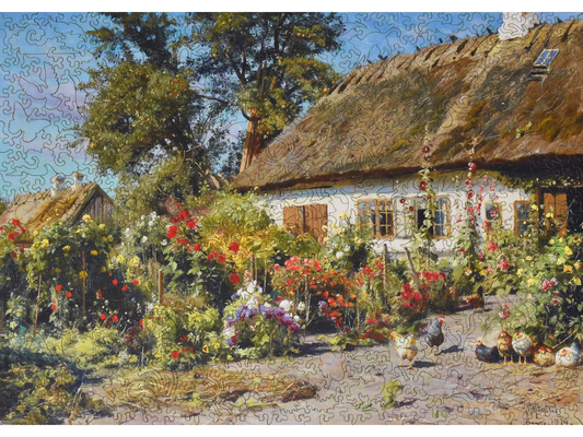 A Cottage Garden with Chickens 531pc