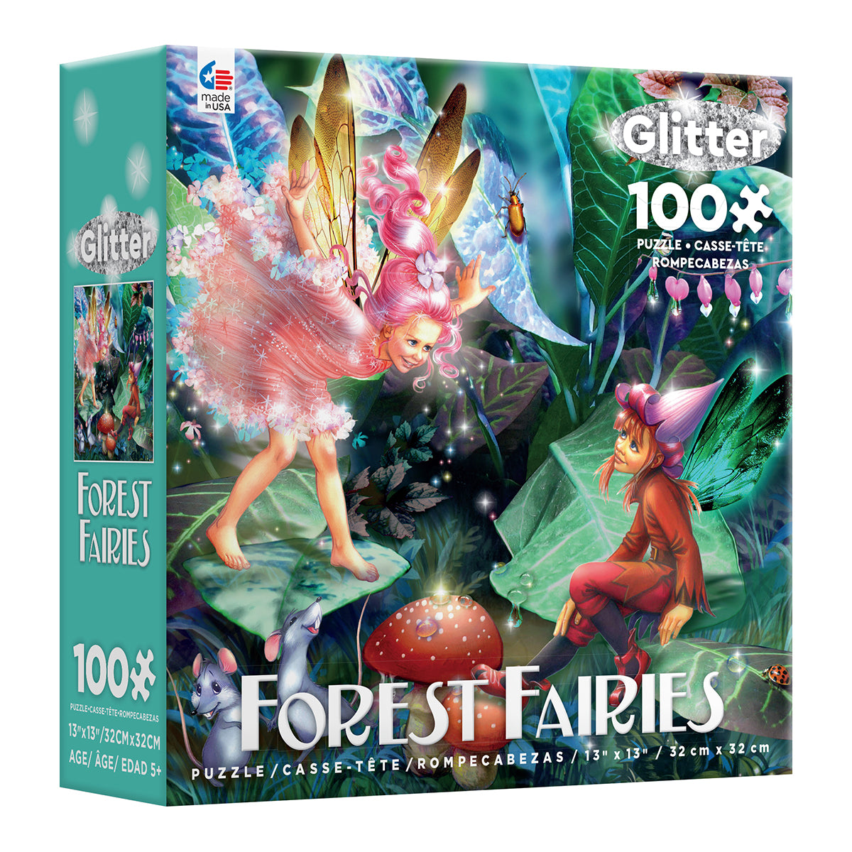 Forest Fairies Glitter: Fairy, Elf & Mice 100pc