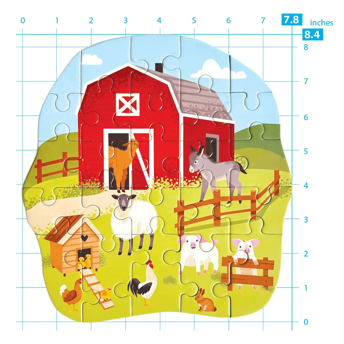 Double-sided Mini Puzzle: Farm 23pc