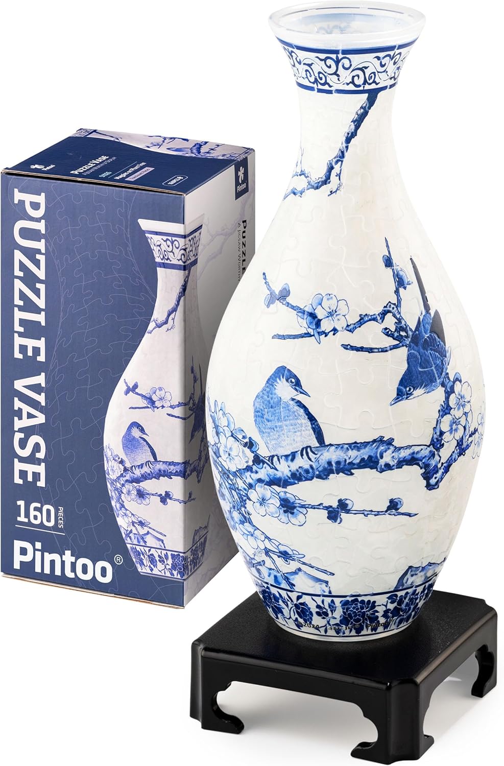 3D Puzzle Vase: Magpies on Plum Tree 160pc