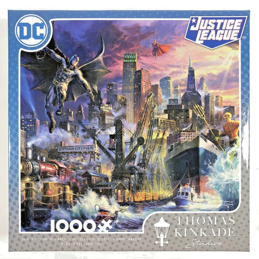 Thomas Kinkade DC Comics: Justice League Showdown at Gotham Pier 1000pc