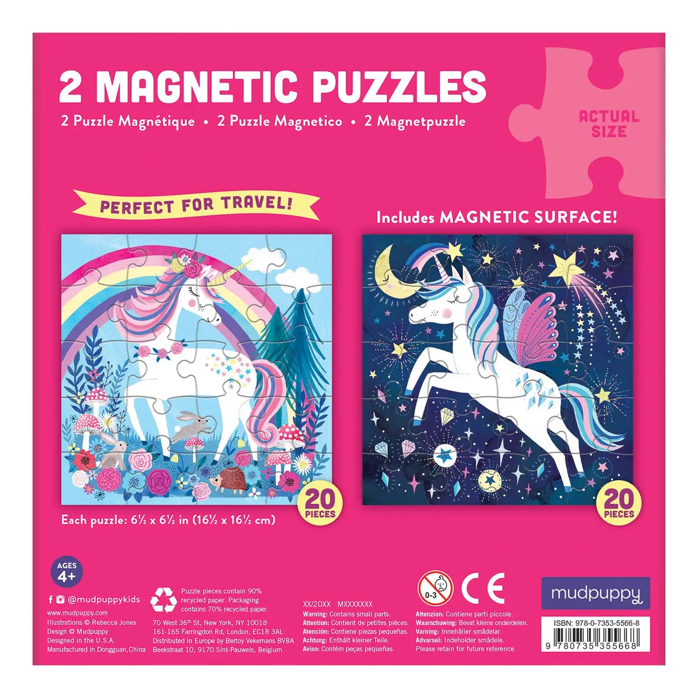 Magical Unicorns Magnetic Puzzle 2x20pc