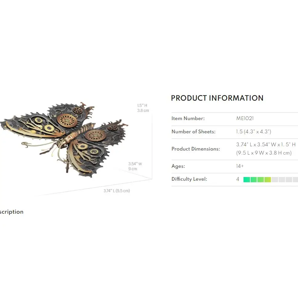 Metal Earth Steam Punk Butterfly