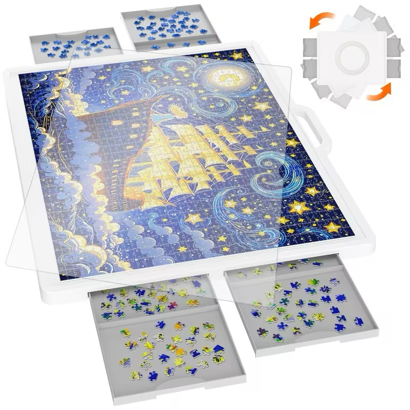 ABS Rotating Puzzle Board with Drawers for 1500pc