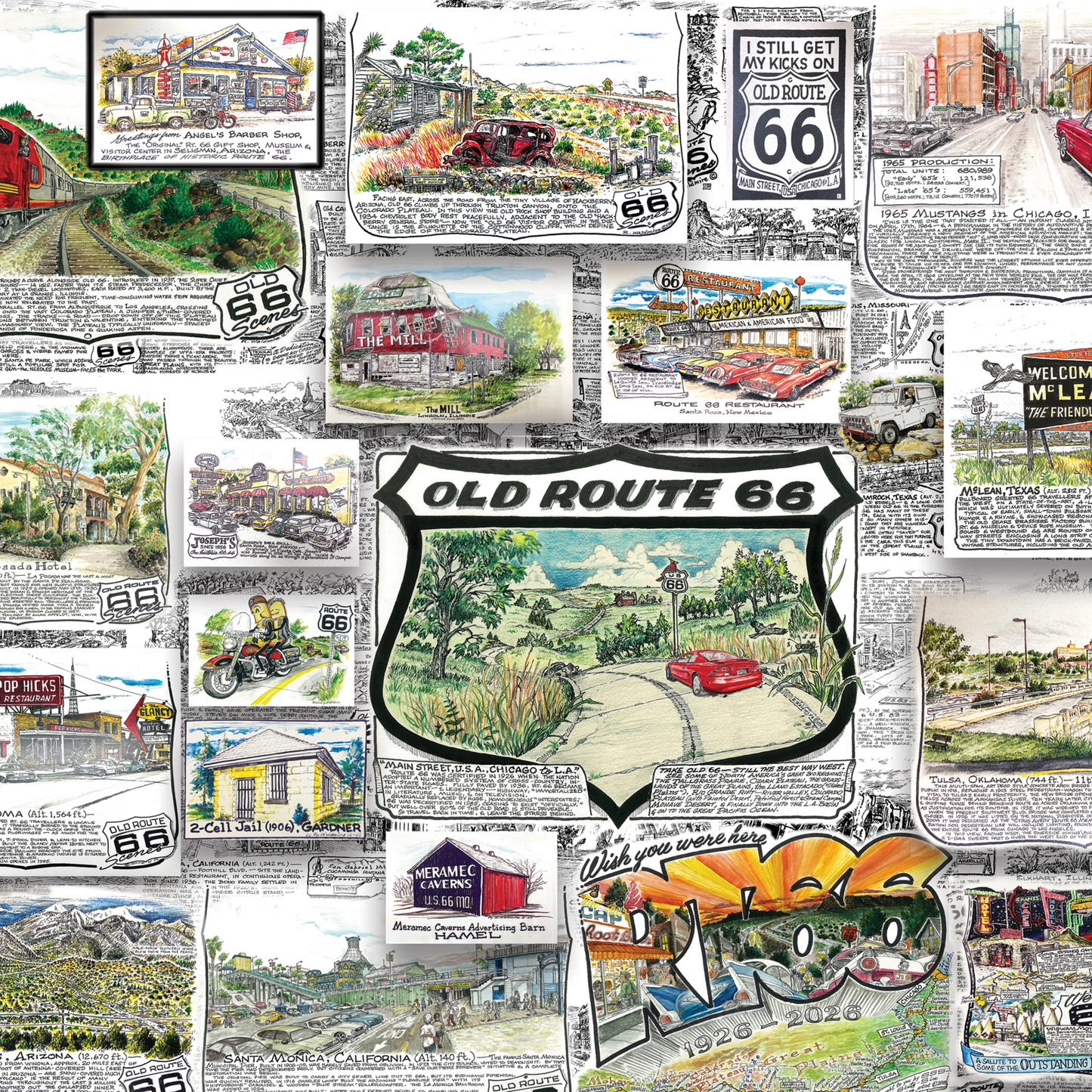 Bob's Route 66 By Bob Waldmire 1000pc