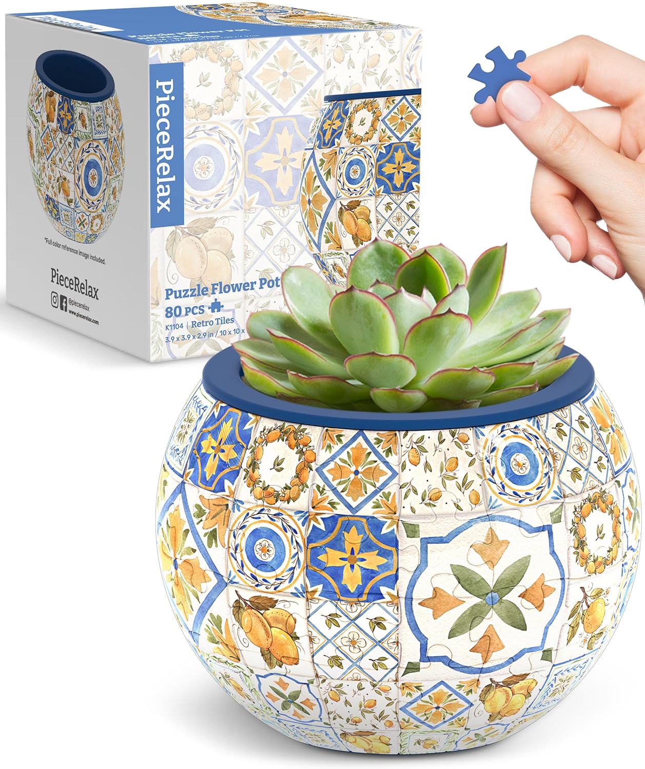 3D Puzzle Planter: Retro Tiles 80pc