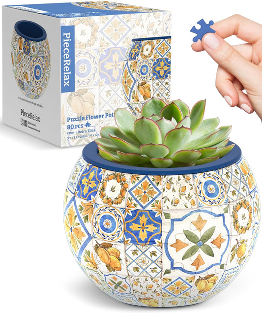 3D Puzzle Planter: Retro Tiles 80pc