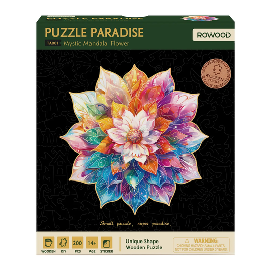 Mystic Mandala Flower Wood Puzzle 200pc