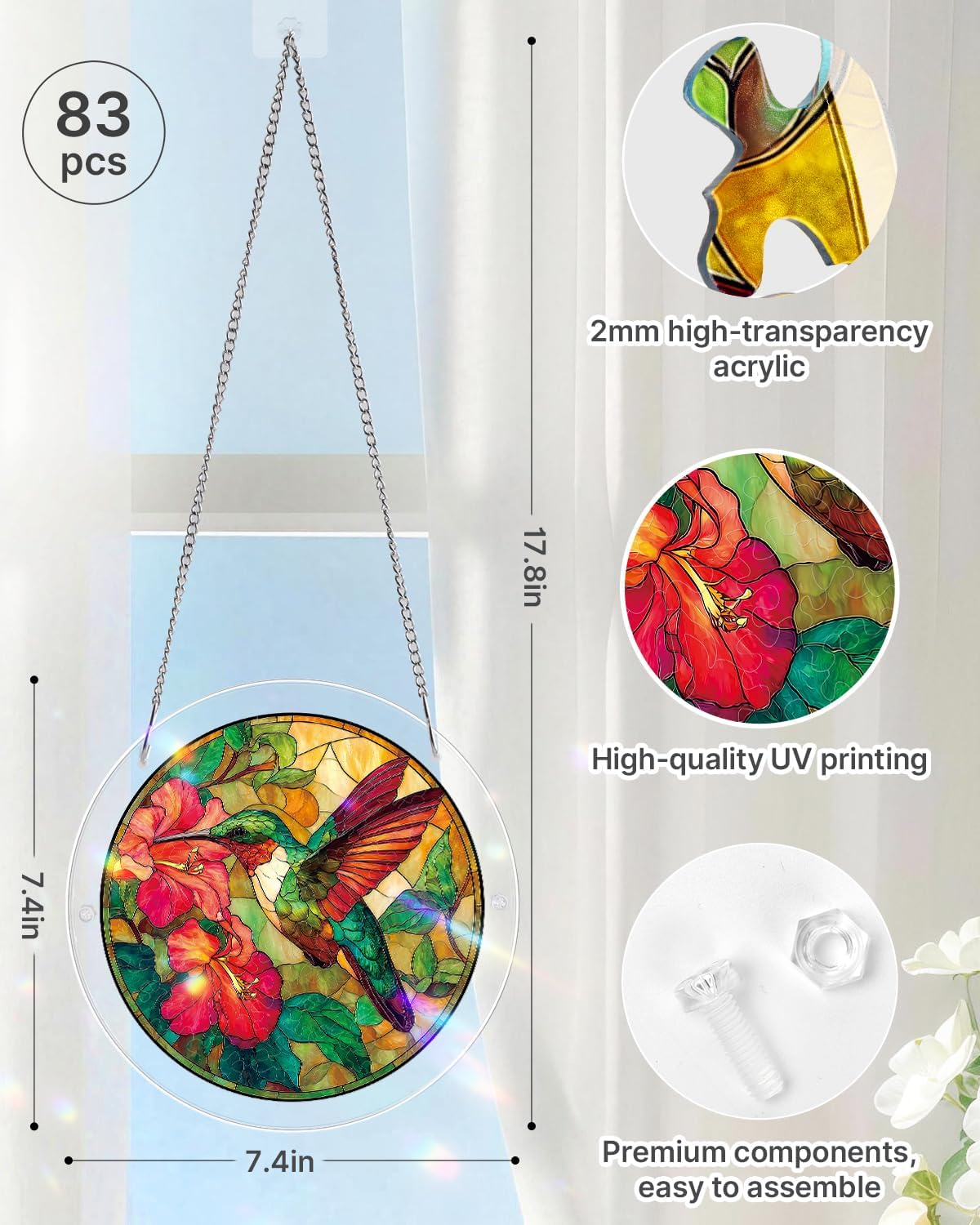 Acrylic Jigsaw: Emerald Flame Hummingbird 83pc
