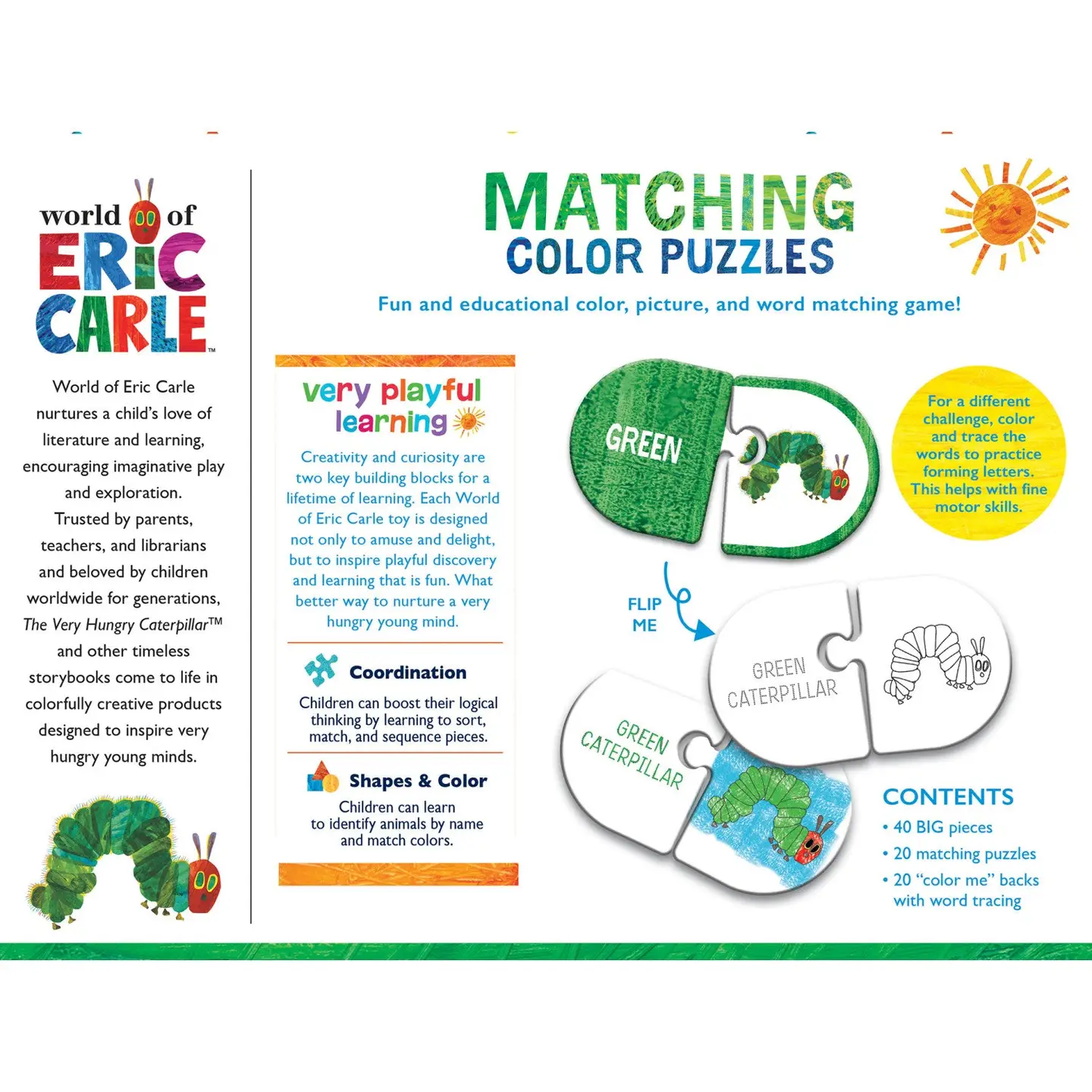 Eric Carle - Matching Color Puzzles 20x2pc