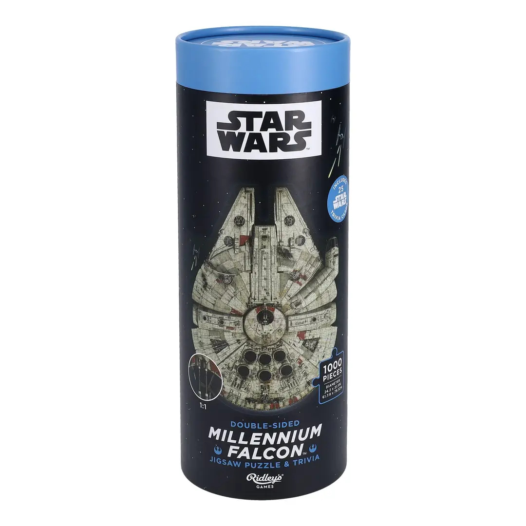 Star Wars Millennium Falcon Puzzle & Trivia Double-Sided (Tube) 1000pc