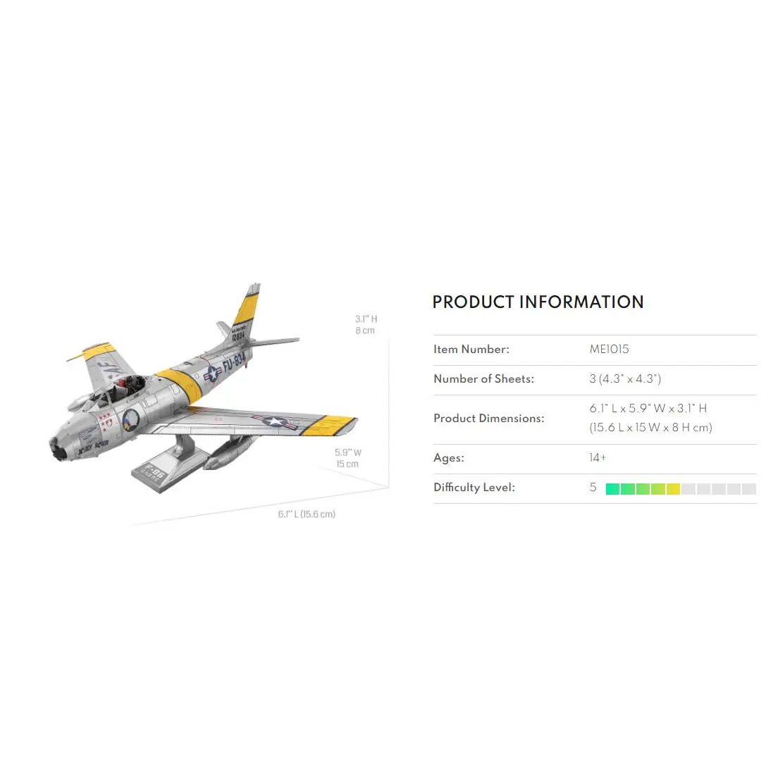 Metal Earth Color F-86 Sabre