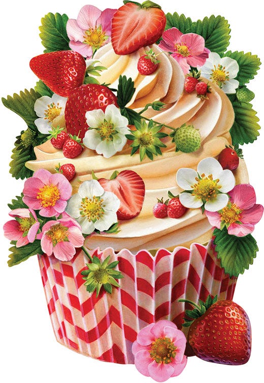 Cupcakes Mini - Strawberries and Cream 70pc