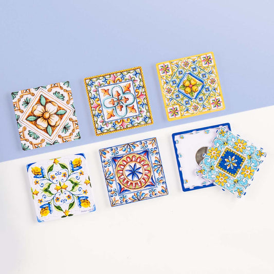 3D Puzzle Magnet Set: Vintage Floral Tile 6x16pc