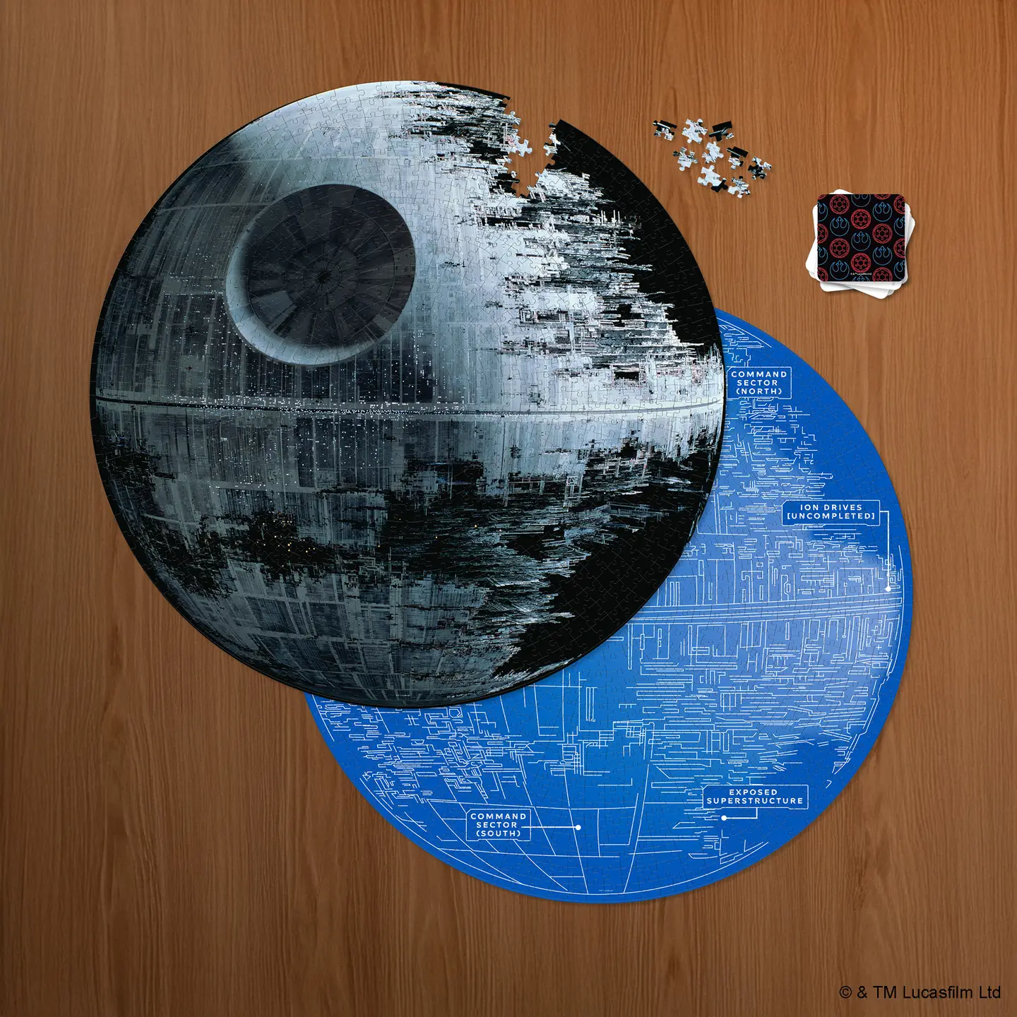 Star Wars Death Star Puzzle & Trivia Double-Sided (Tube) 1000pc