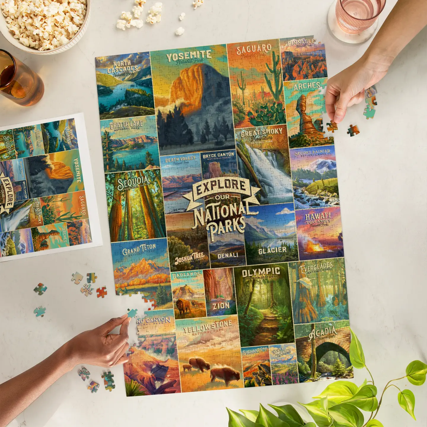 National Park Oil Painting Collage 1000pc