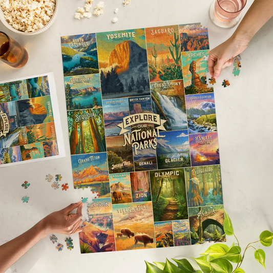 National Park Oil Painting Collage 1000pc