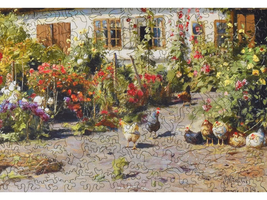 A Cottage Garden with Chickens 531pc