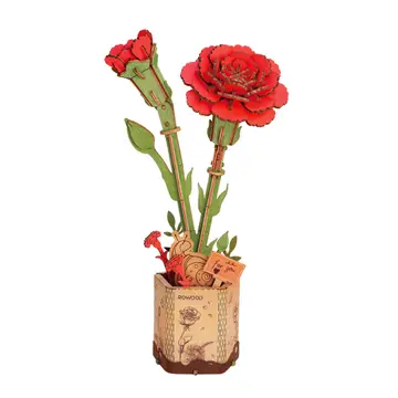 Wooden Flower: Red Carnation