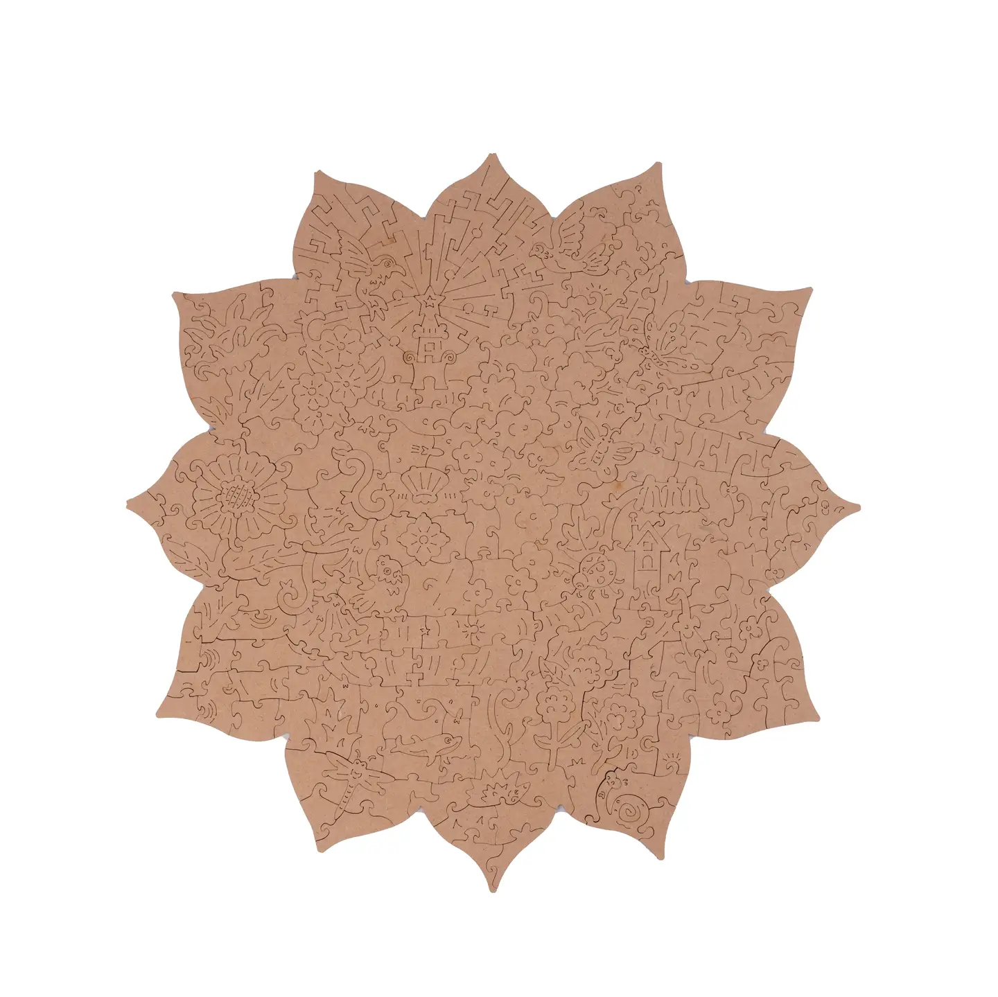 Mystic Mandala Flower Wood Puzzle 200pc
