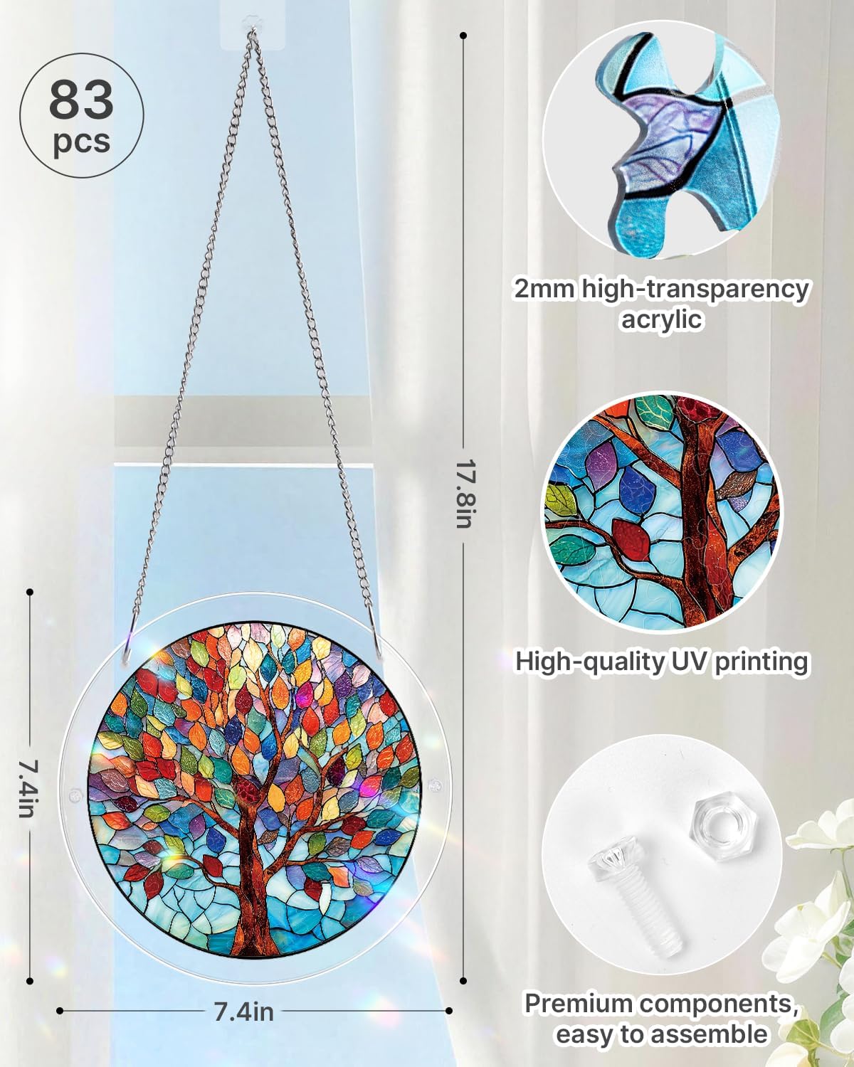 Acrylic Jigsaw: Tree of Radiant Glass 83pc