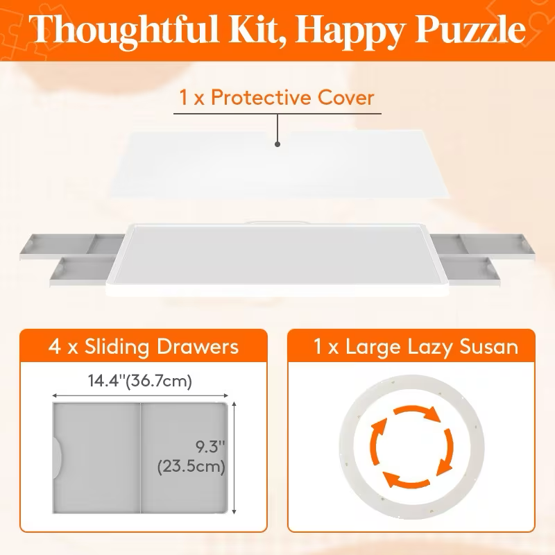 ABS Rotating Puzzle Board with Drawers for 1500pc