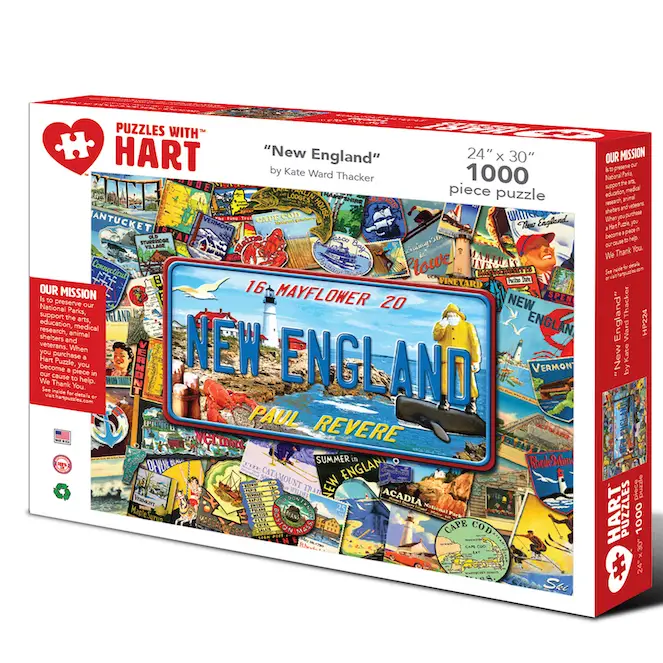 New England 1000 Piece Puzzle By Kate Ward Thacker 1000pc